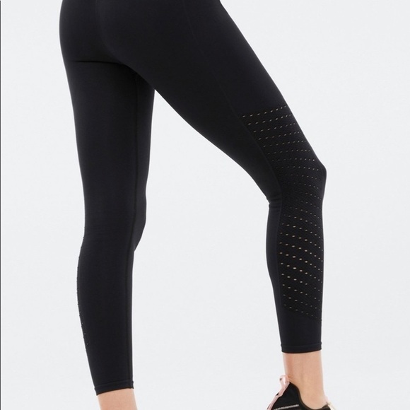 Fabletics Womens Sync High Waisted Perforated Leggings Medium? Black 24” Inseam. - Picture 2 of 10
